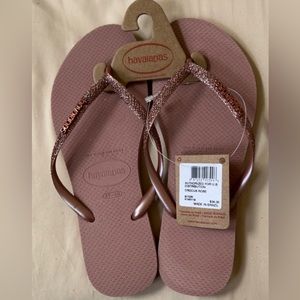 Havaianas Pink Slim glittery, sandals. Size- 9/10